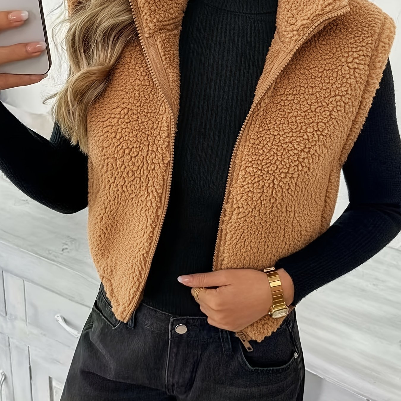 Delia™ | Sleeveless Teddy Fleece Vest