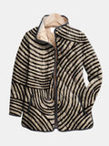 Orlise | Retro Hand-Drawn Circle Design Quilted Jacket