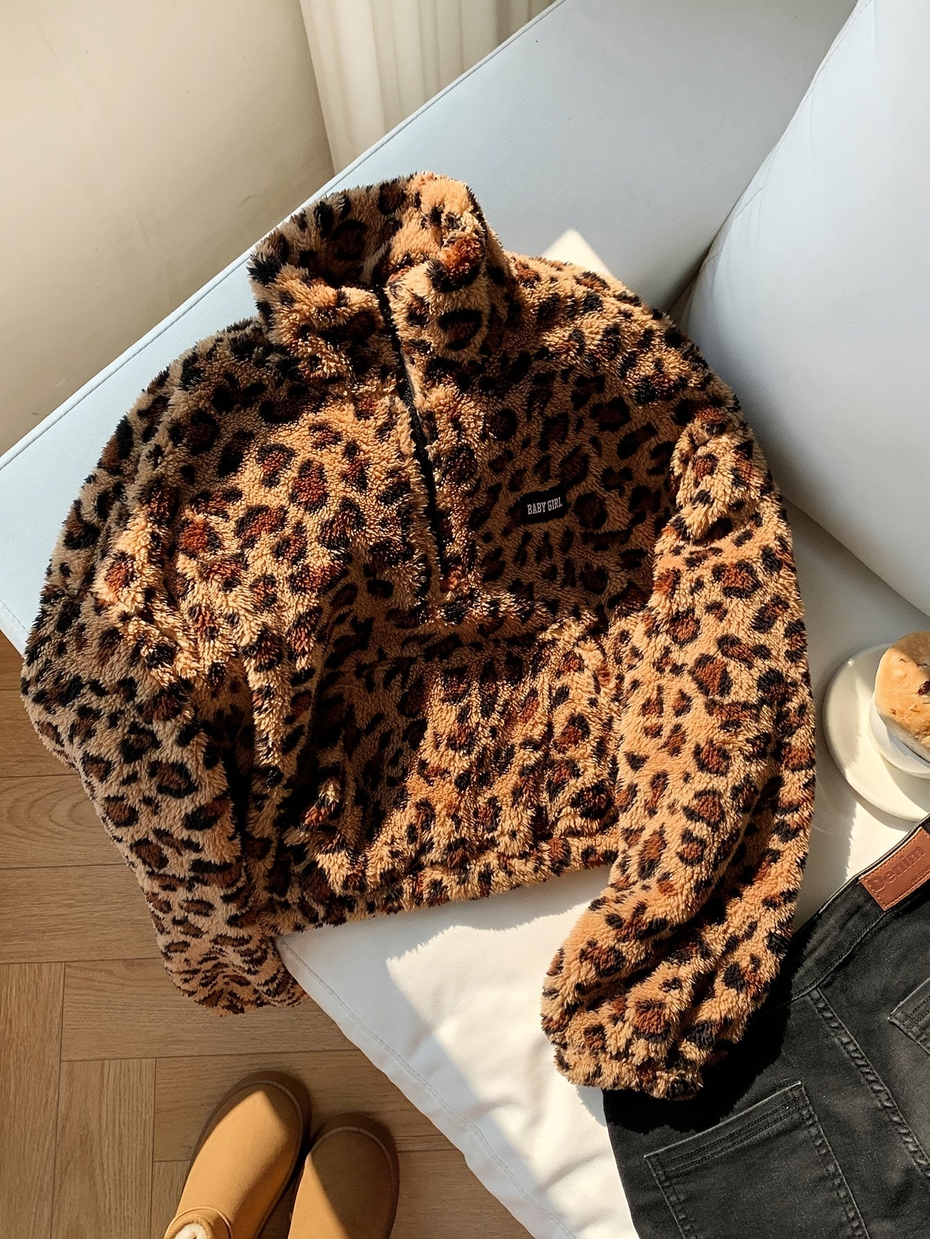 Leona™ | Plush Fleece Leopard Pullover
