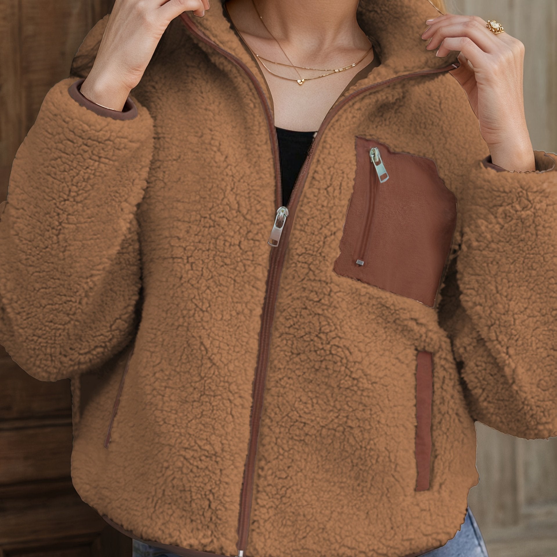 Raisa™ | Patchwork Zip-Up Fleece