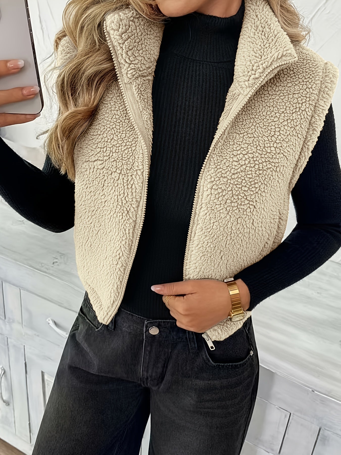 Delia™ | Sleeveless Teddy Fleece Vest