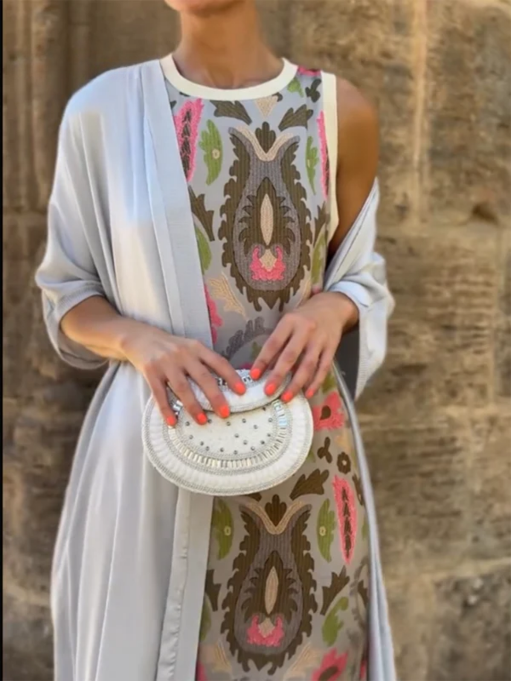 Women's Printed Satin Cardigan Dress Two-Piece Set