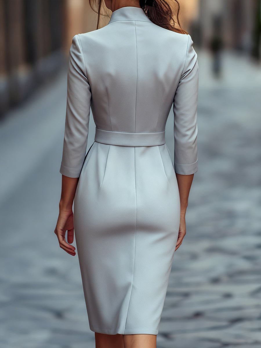 Camille™ | Black Belted Sheath Dress