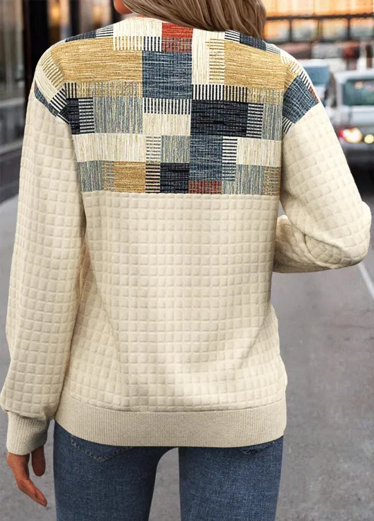 Linora | Patchwork Knit with Buttons