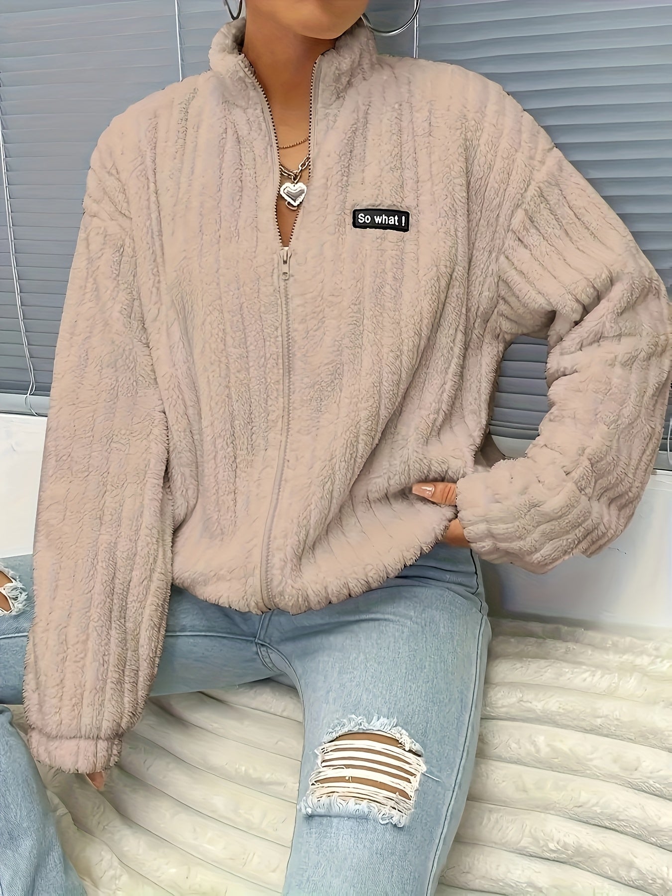 Flirla™ | Letter Patch Teddy Fleece