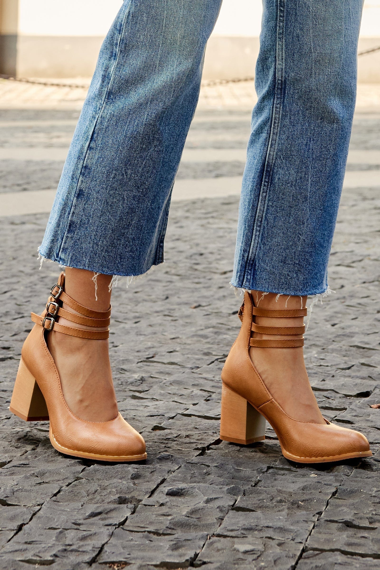 Ariana |  Triple Buckle Heels