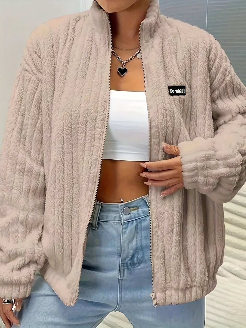 Flirla™ | Letter Patch Teddy Fleece