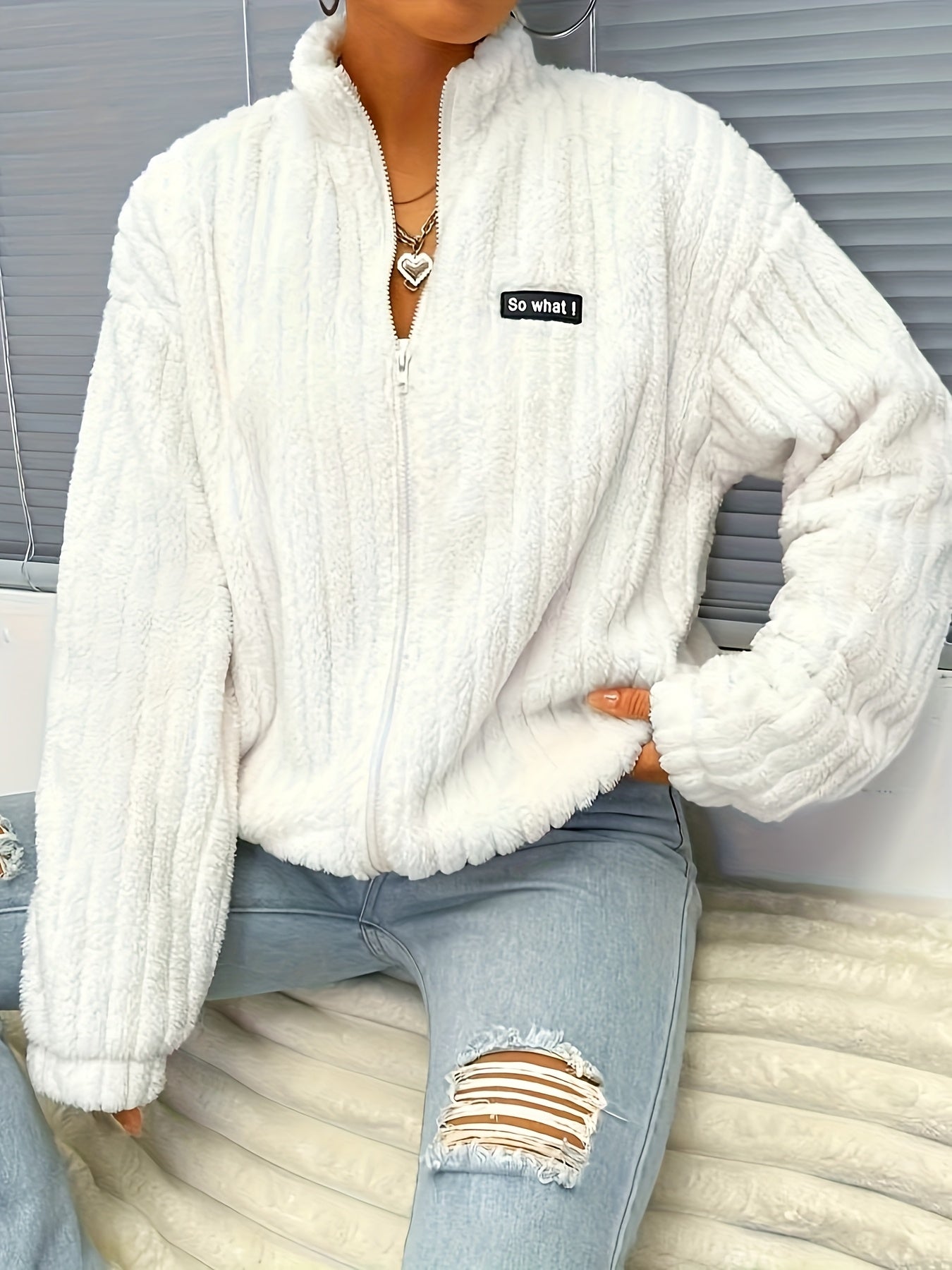 Flirla™ | Letter Patch Teddy Fleece