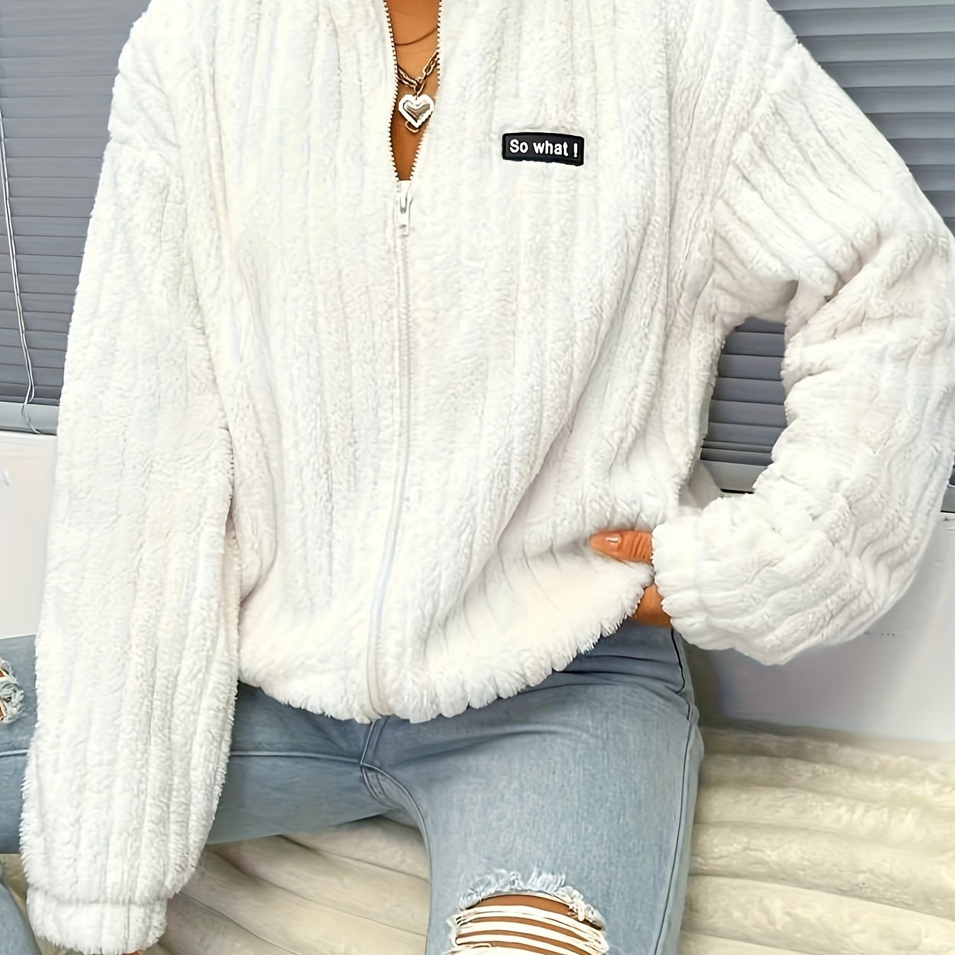 Flirla™ | Letter Patch Teddy Fleece