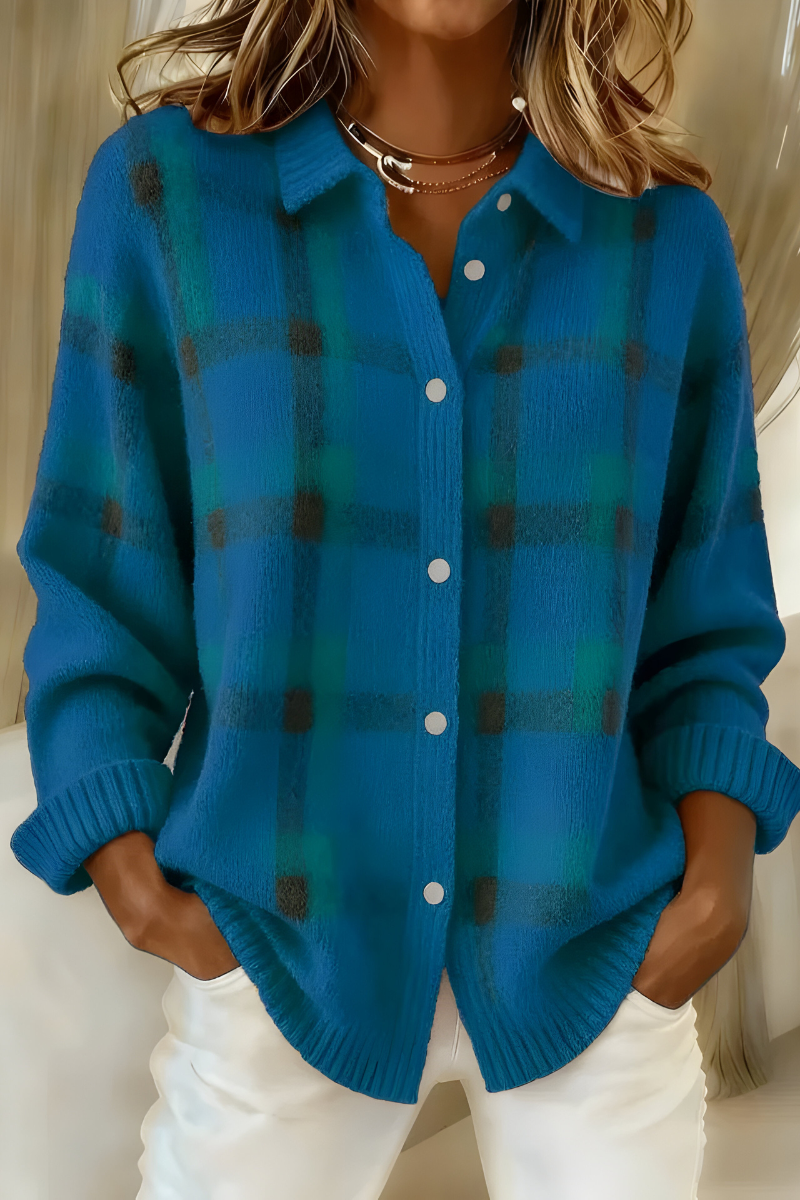 Sloane™ | Checked Knitted Cardigan
