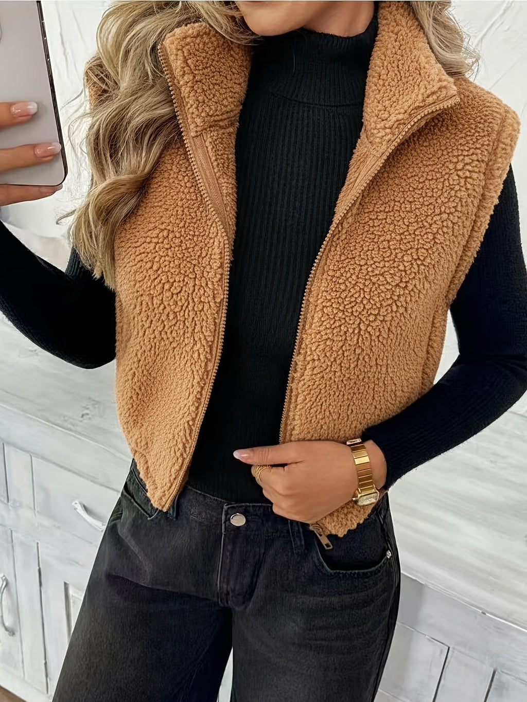 Delia™ | Sleeveless Teddy Fleece Vest