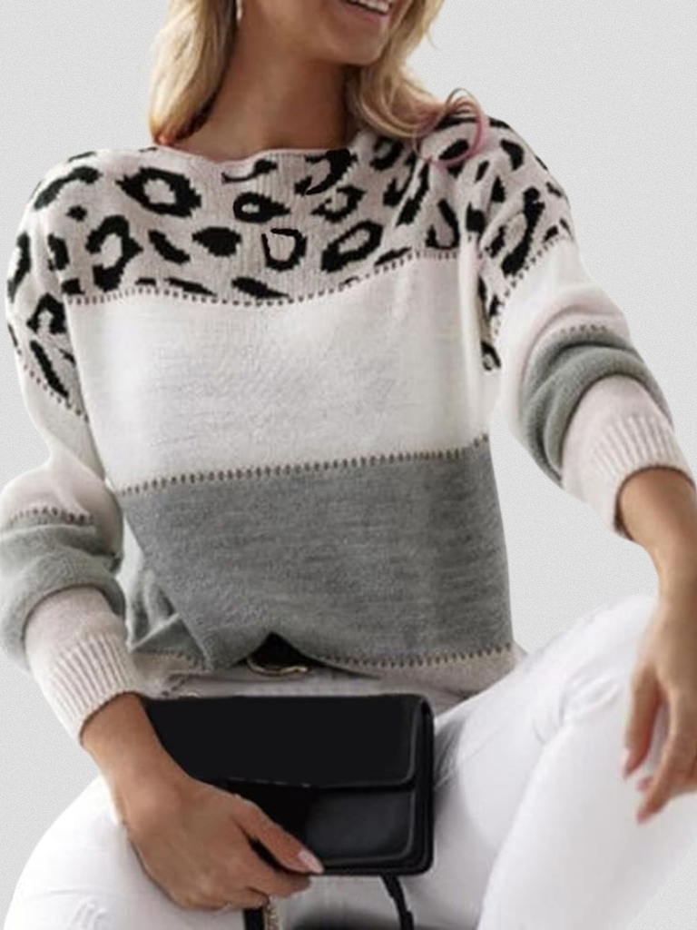 Celina™ | Leopard Accent Sweater