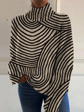 Ainsley | Hand-Drawn Line Turtleneck Sweater