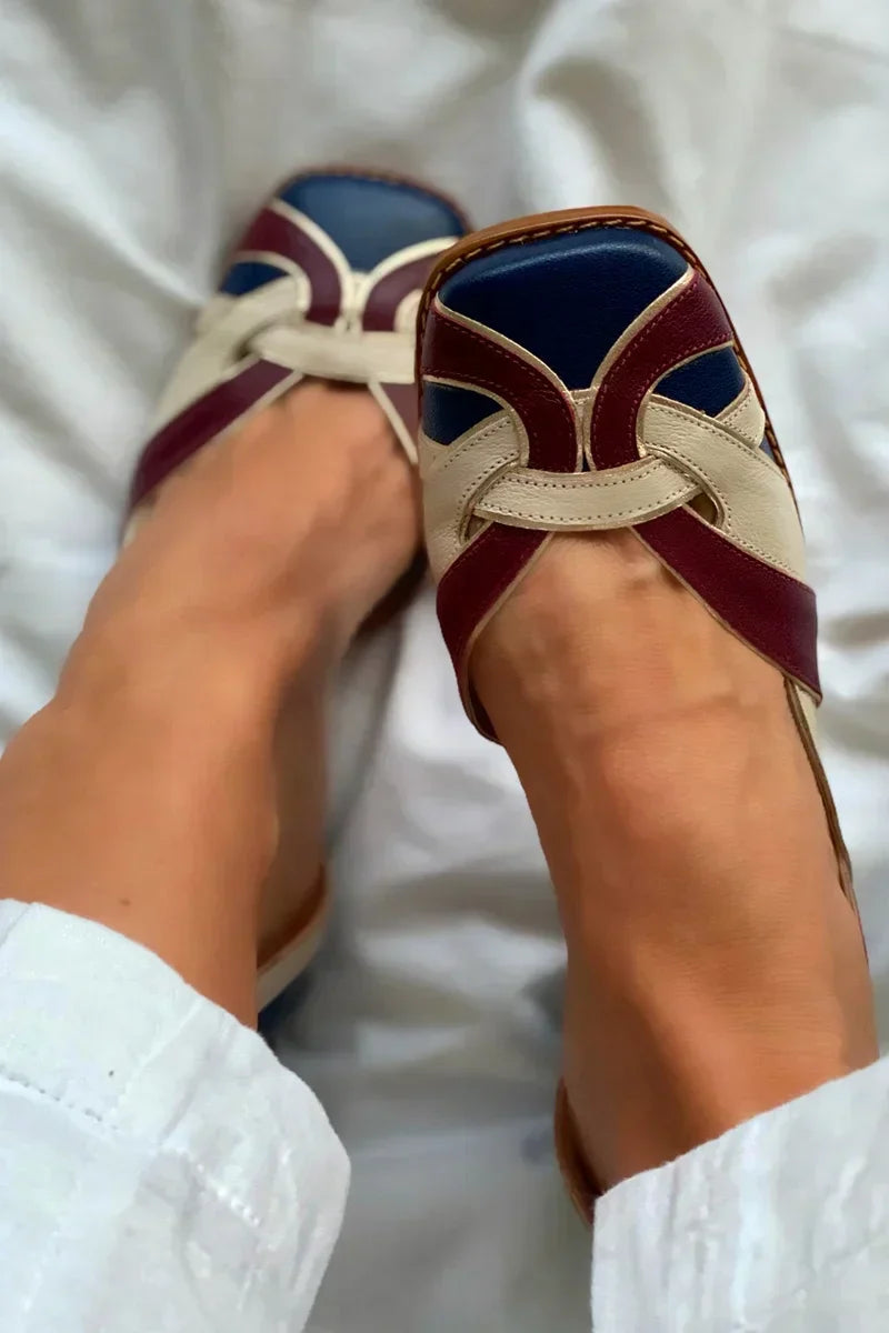 Amara | Tri-Color Slip-On Flats