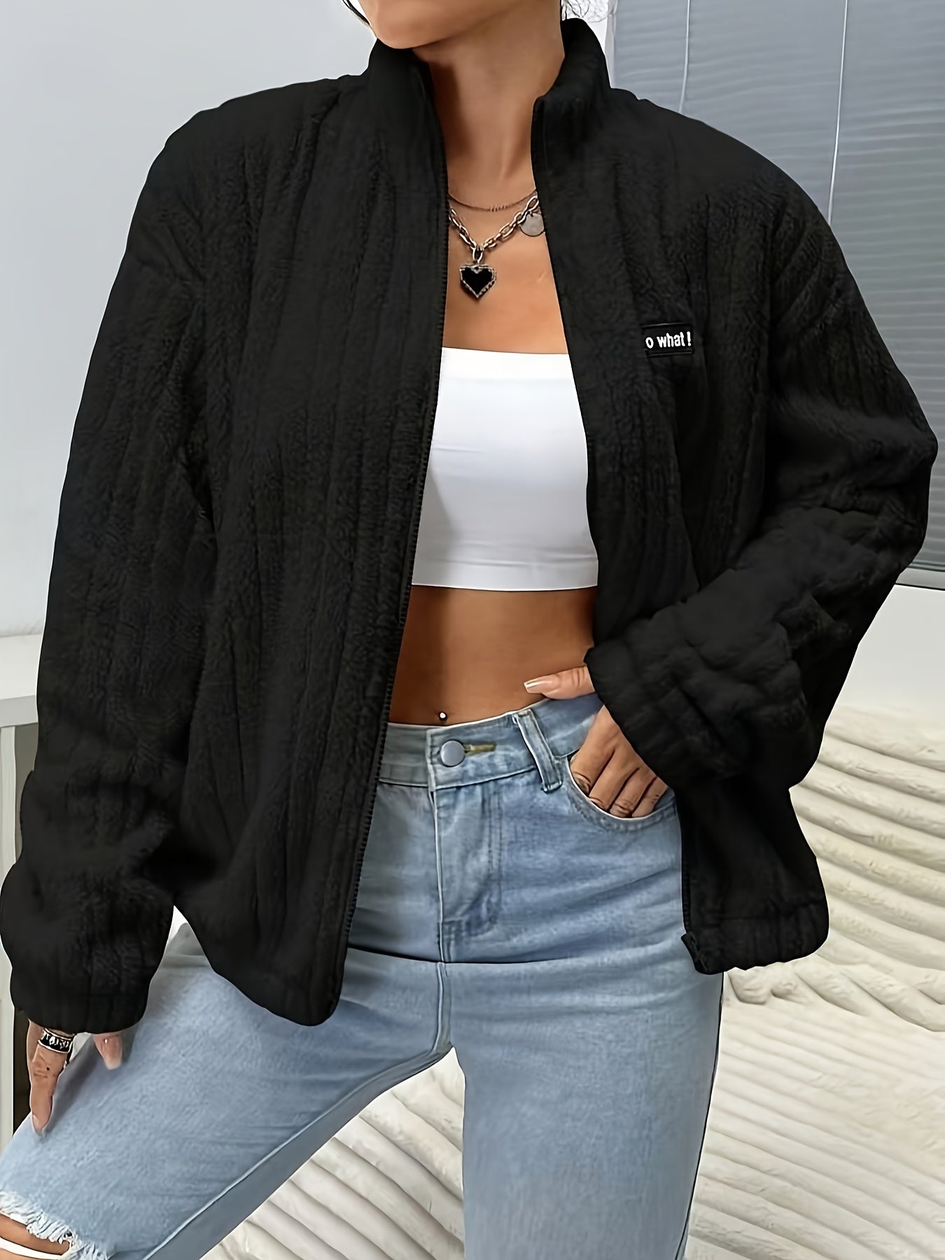 Flirla™ | Letter Patch Teddy Fleece