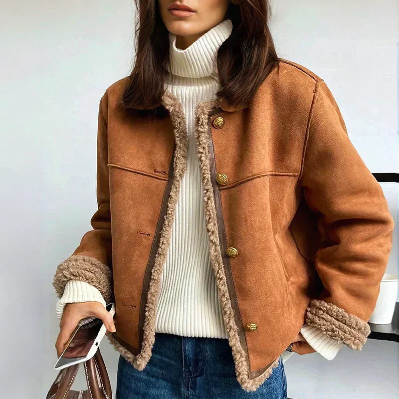 Rosalie™ | Buttoned Faux Shearling Jacket