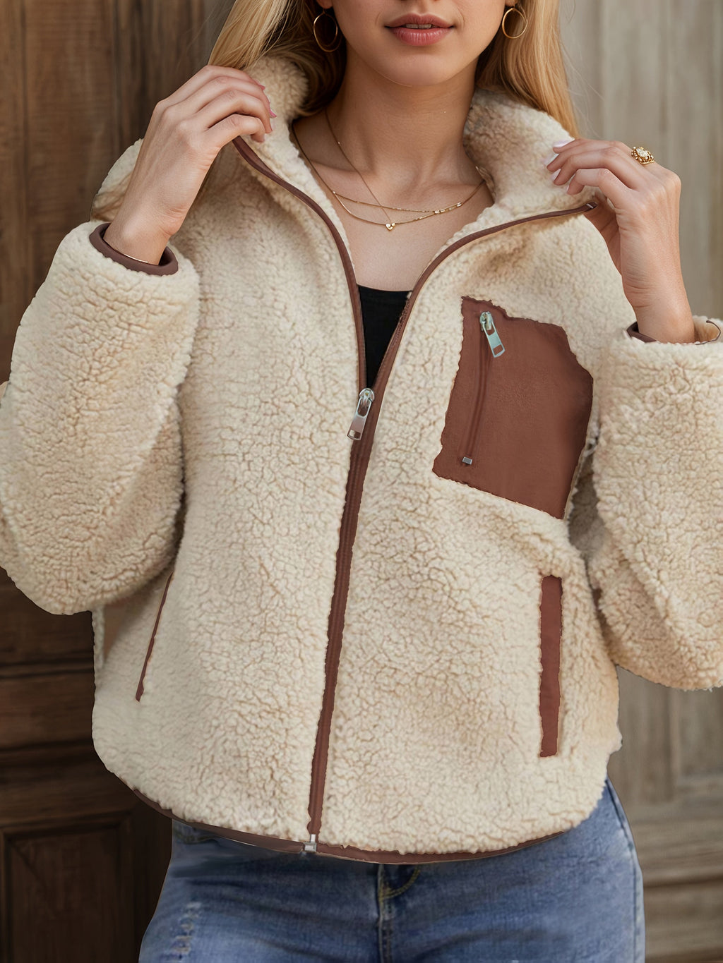 Raisa™ | Patchwork Zip-Up Fleece