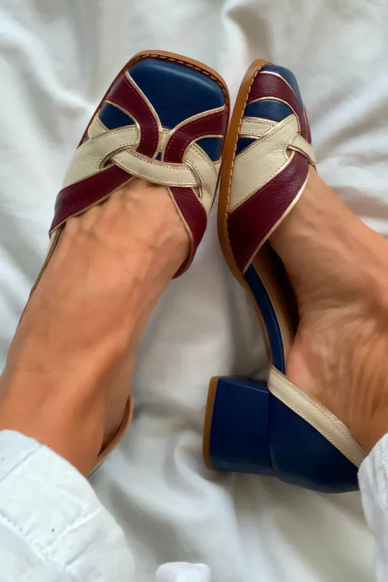 Amara | Tri-Color Slip-On Flats