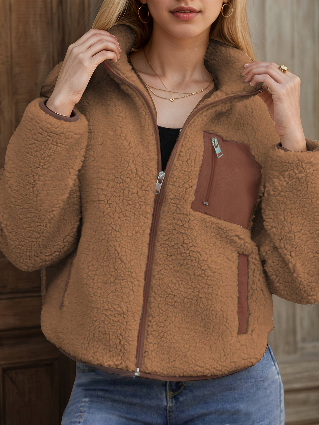 Raisa™ | Patchwork Zip-Up Fleece