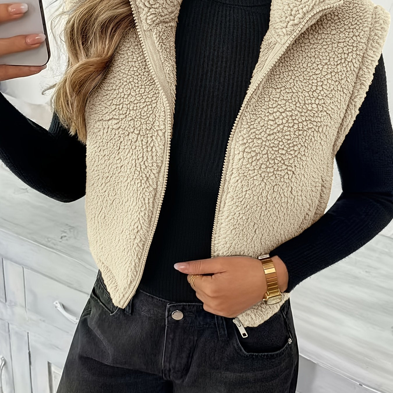 Delia™ | Sleeveless Teddy Fleece Vest