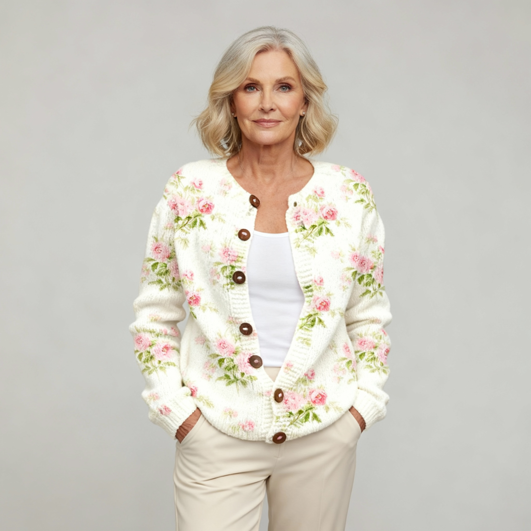 Amber™ Flower Art Cardigan