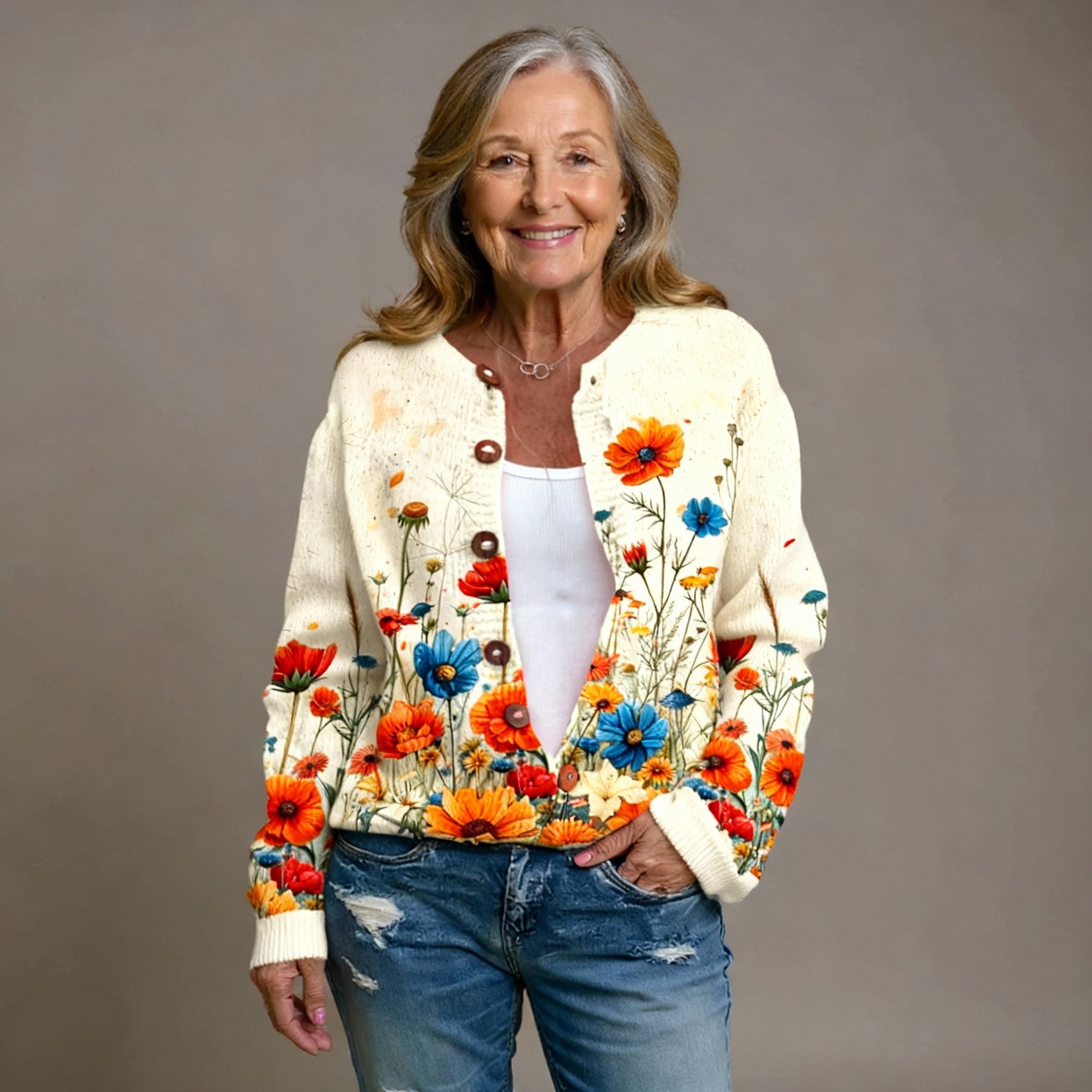 Courtney™ Vintage Flower Cardigan