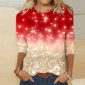 VIVÉLLE™ | WOMEN’S VINTAGE SPARKLING V-NECK TOP