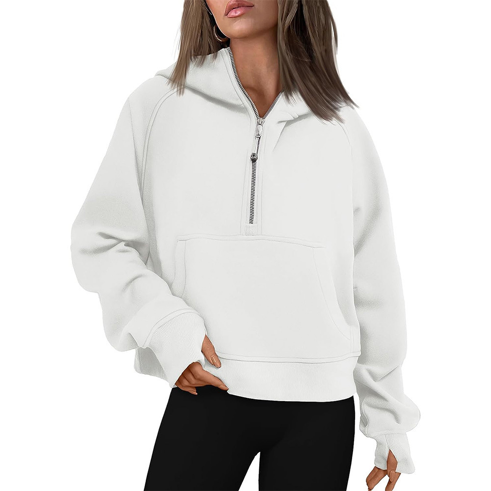 NALAS - Zip Henley Acid Wash Fleece Hoodie