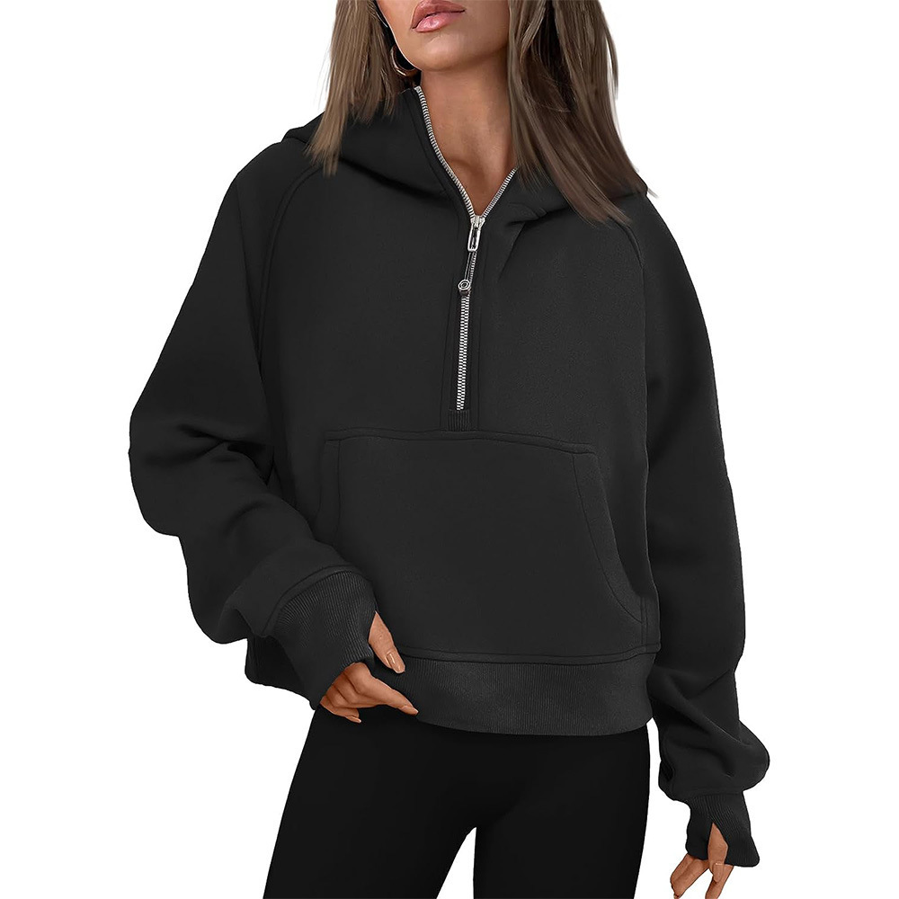 NALAS - Zip Henley Acid Wash Fleece Hoodie