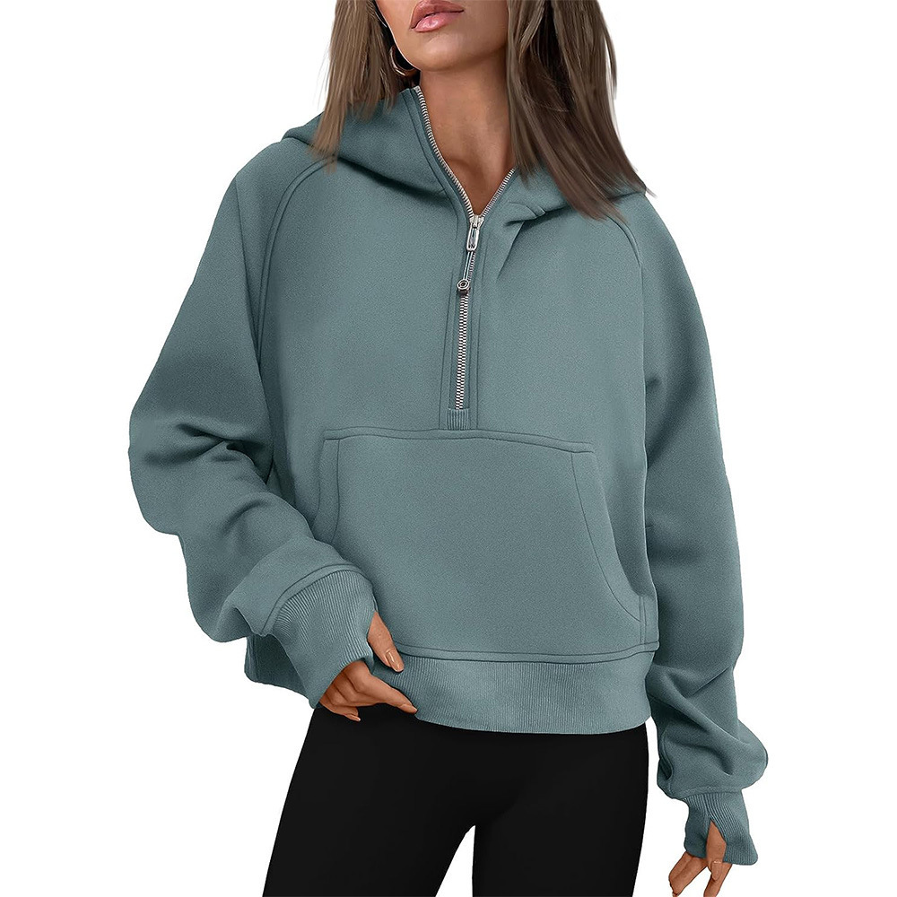 NALAS - Zip Henley Acid Wash Fleece Hoodie
