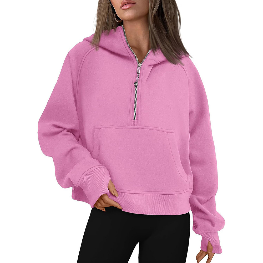 NALAS - Zip Henley Acid Wash Fleece Hoodie