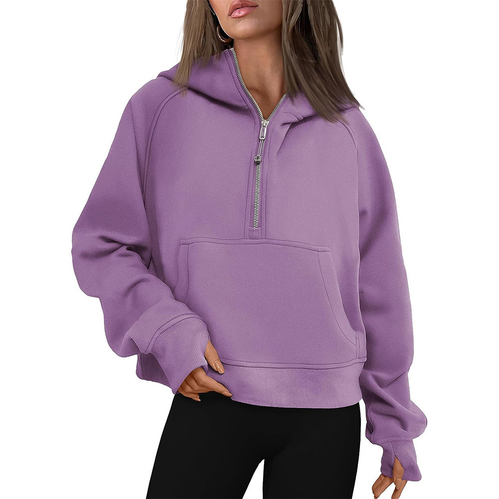 NALAS - Zip Henley Acid Wash Fleece Hoodie