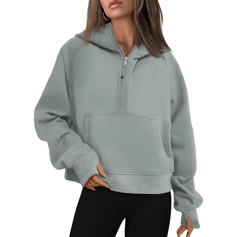 NALAS - Zip Henley Acid Wash Fleece Hoodie