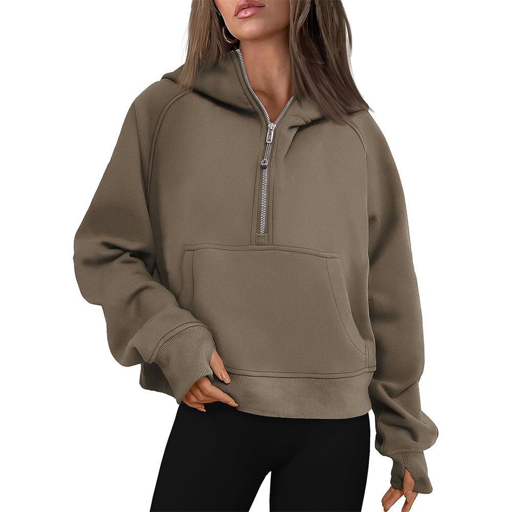 NALAS - Zip Henley Acid Wash Fleece Hoodie