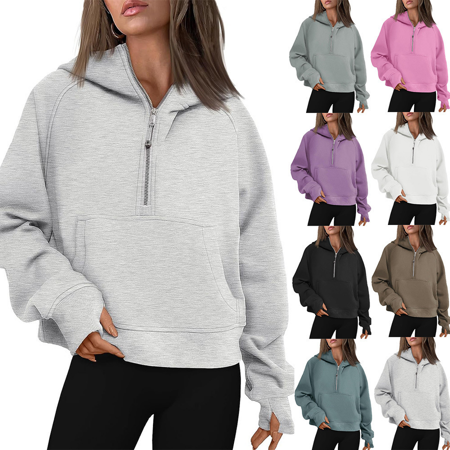 NALAS - Zip Henley Acid Wash Fleece Hoodie
