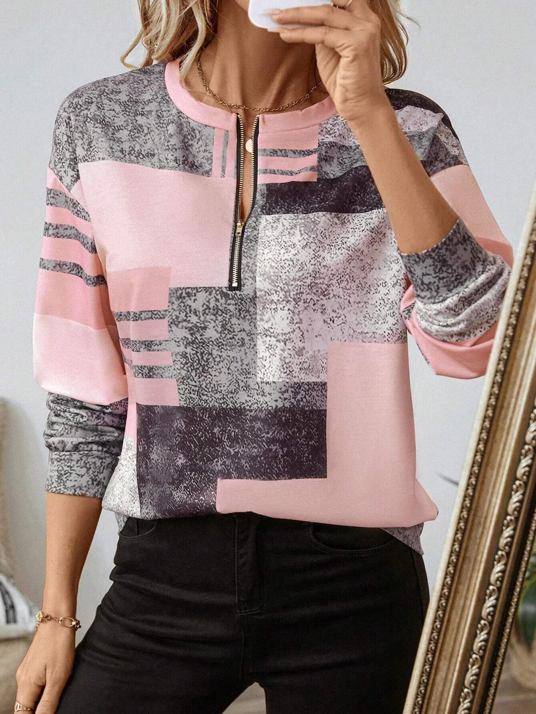 Meliora™ | Patterned Long Sleeve Top